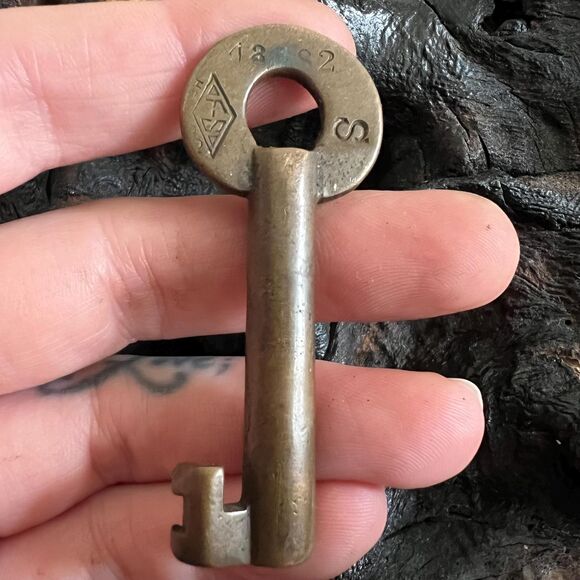 Baltimore Ohio B&O Railroad RR Brass Switch Key FS Hardware Employee Number - Picture 3 of 4